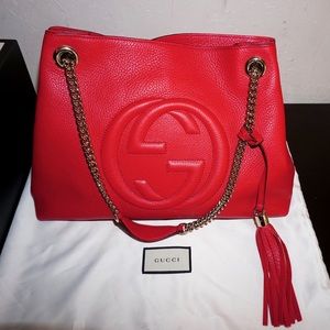 Gucci Soho double Chain Shoulder strap Medium Bag